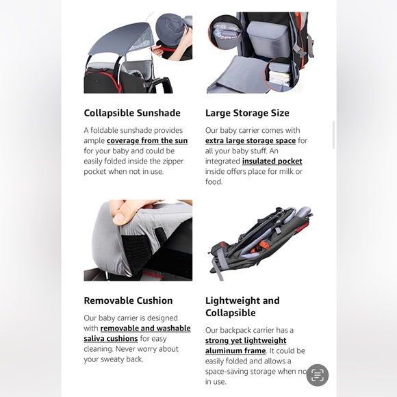 WIPHA Bags Wipha Baby And Child Backpack Carrier Toddler Hiking